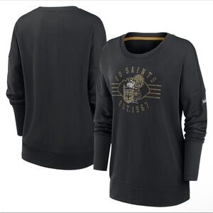 Women's Nike Black New Orleans Saints Rewind Performance Pullover Sweatshirt